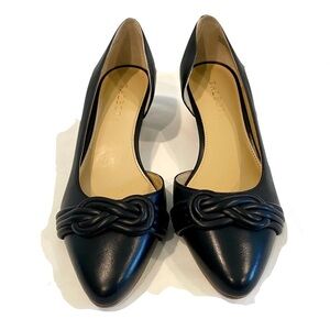 Talbots Laney D'Orsay Wedge Black Knot Shoes Career Office Size 7.5